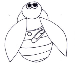 Showing Jitterbee example in black and white Suggested way to arrange the parts of your Jitterbee