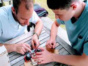 Our son loved making this electronics kit and loves using his excellent DIY Bluetooth Speaker Kit from SharperThinker.  It's wooden so really attractive.  