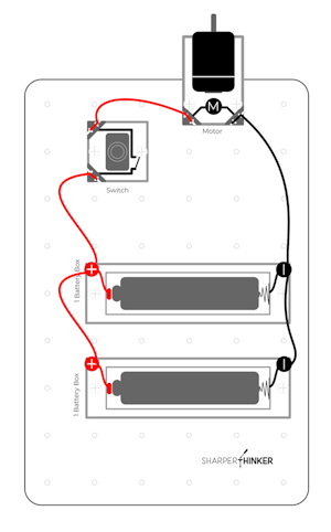 Wire up batteries in parallel to give your circuit more "push".