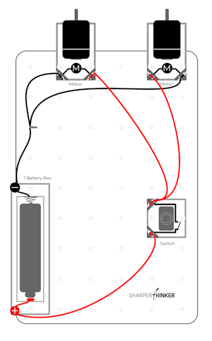 Wire two motors in parallel, then make sure they are going in opposite directions.  